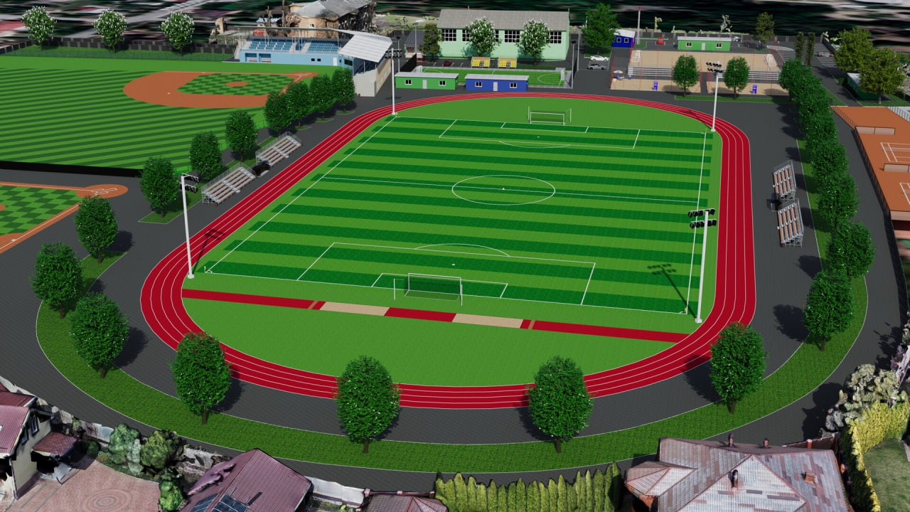Sports complex 3D render